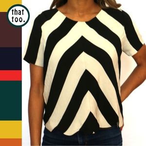 Black & white chevron crop top